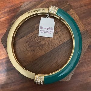 NWT Lia Sophia green and gold bracelet